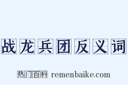 战龙兵团反义词是什么意思的图片
